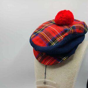 Glenway Red Tartan Cap and Highland Home Scarf New Wool Lambs Wool